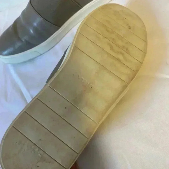 VINCE Corbin Taupe Leather Slip On Sneakers - Picture 6 of 8